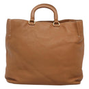 PRADA Hand Bag Leather 2way Beige Gold Auth sw742-2