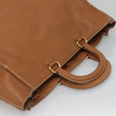 PRADA Hand Bag Leather 2way Beige Gold Auth sw742-6