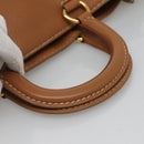 PRADA Hand Bag Leather 2way Beige Gold Auth sw742-7