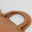 PRADA Hand Bag Leather 2way Beige Gold Auth sw742-8
