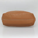 PRADA Hand Bag Leather 2way Beige Gold Auth sw742-5