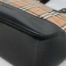 Burberrys Nova Check Hand Bag Canvas Beige Gold Auth sw745-10