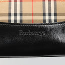 Burberrys Nova Check Hand Bag Canvas Beige Gold Auth sw745-14