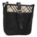 BURBERRY Shoulder Bag Nylon Black Silver Auth sw747-1