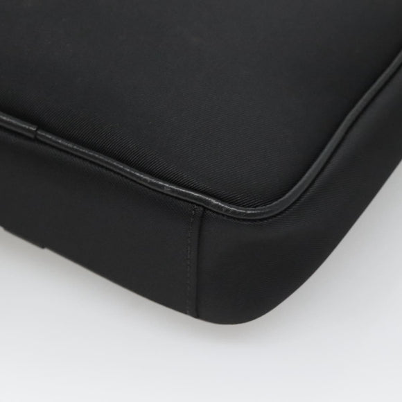 BURBERRY Shoulder Bag Nylon Black Silver Auth sw747