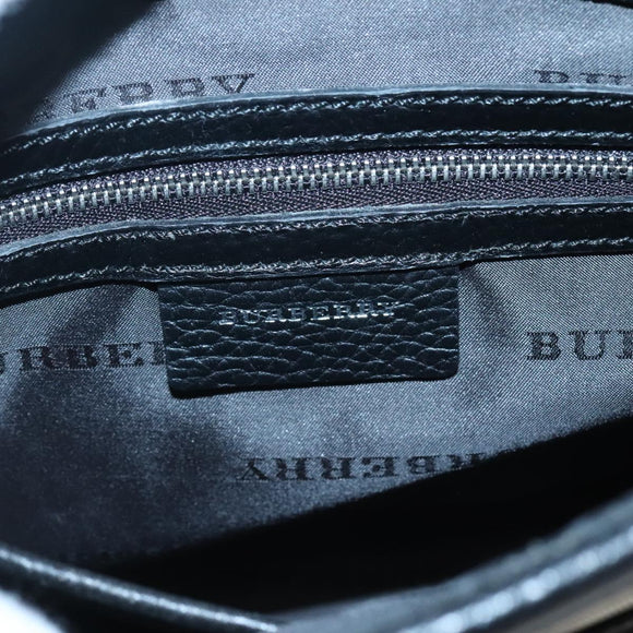 BURBERRY Shoulder Bag Nylon Black Silver Auth sw747