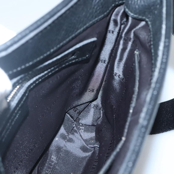 BURBERRY Shoulder Bag Nylon Black Silver Auth sw747