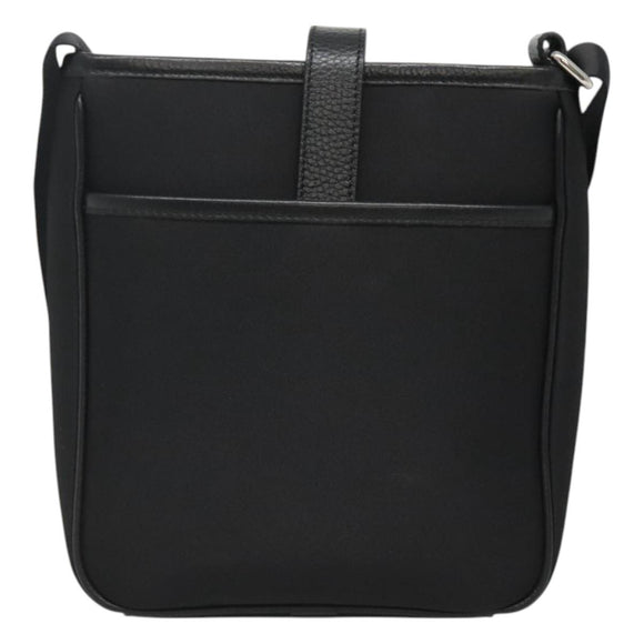 BURBERRY Shoulder Bag Nylon Black Silver Auth sw747