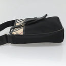 BURBERRY Shoulder Bag Nylon Black Silver Auth sw747-5