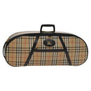 Burberrys Nova Check Violin Cases Leather Beige Gold Auth sw748-1