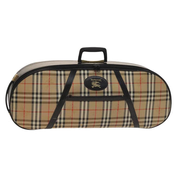 Burberrys Nova Check Violin Cases Leather Beige Gold Auth sw748