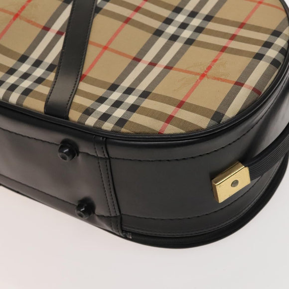 Burberrys Nova Check Violin Cases Leather Beige Gold Auth sw748
