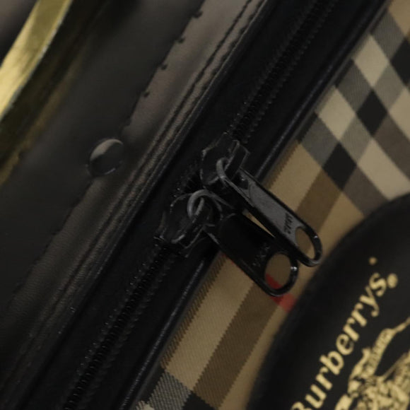 Burberrys Nova Check Violin Cases Leather Beige Gold Auth sw748