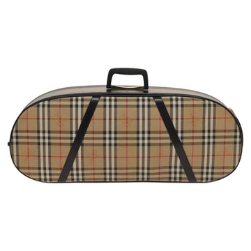 Burberrys Nova Check Violin Cases Leather Beige Gold Auth sw748 - 0