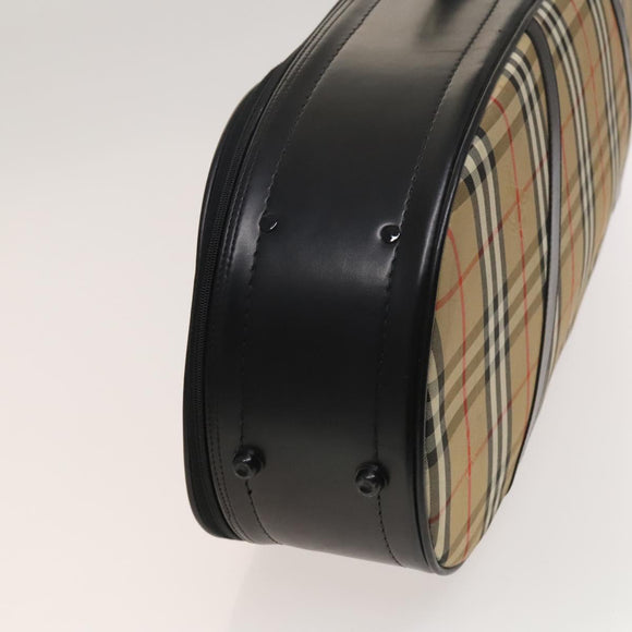 Burberrys Nova Check Violin Cases Leather Beige Gold Auth sw748