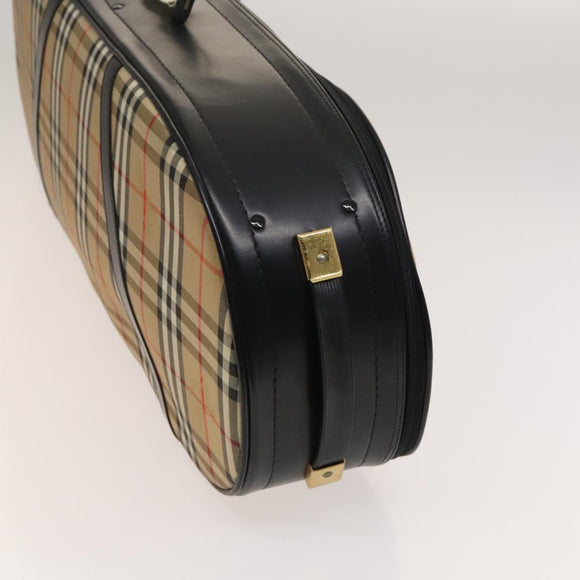 Burberrys Nova Check Violin Cases Leather Beige Gold Auth sw748