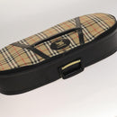 Burberrys Nova Check Violin Cases Leather Beige Gold Auth sw748-8