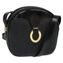 Christian Dior Trotter Canvas Shoulder Bag PVC Black Gold Auth sw750-1