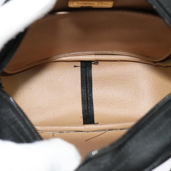 Christian Dior Trotter Canvas Shoulder Bag PVC Black Gold Auth sw750