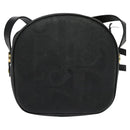 Christian Dior Trotter Canvas Shoulder Bag PVC Black Gold Auth sw750-3