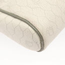 Christian Dior Honeycomb Canvas Shoulder Bag PVC White Gold Auth sw752-15
