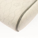 Christian Dior Honeycomb Canvas Shoulder Bag PVC White Gold Auth sw752-13