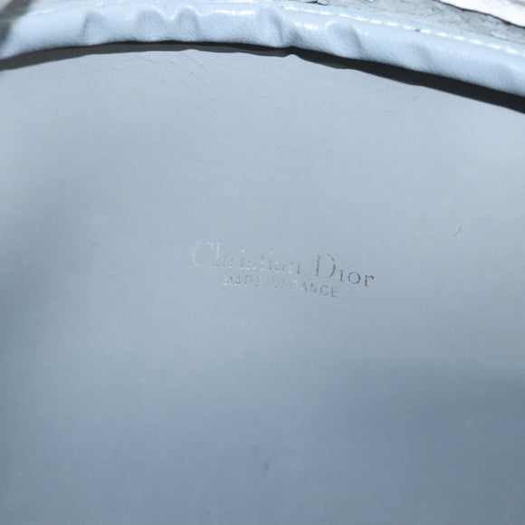 Christian Dior Honeycomb Canvas Shoulder Bag PVC White Gold Auth sw752