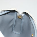 Christian Dior Honeycomb Canvas Shoulder Bag PVC White Gold Auth sw752-18