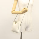 Christian Dior Honeycomb Canvas Shoulder Bag PVC White Gold Auth sw752-20