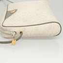 Christian Dior Honeycomb Canvas Shoulder Bag PVC White Gold Auth sw752-5