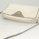Christian Dior Honeycomb Canvas Shoulder Bag PVC White Gold Auth sw752-6