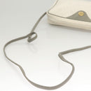 Christian Dior Honeycomb Canvas Shoulder Bag PVC White Gold Auth sw752-7