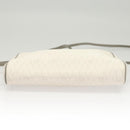 Christian Dior Honeycomb Canvas Shoulder Bag PVC White Gold Auth sw752-9