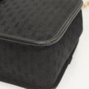 GUCCI Micro GG Canvas Bamboo Shoulder Bag PVC Black Gold Auth sw753-10