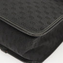 GUCCI Micro GG Canvas Bamboo Shoulder Bag PVC Black Gold Auth sw753-11