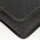GUCCI Micro GG Canvas Bamboo Shoulder Bag PVC Black Gold Auth sw753-13