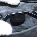 GUCCI Micro GG Canvas Bamboo Shoulder Bag PVC Black Gold Auth sw753-15