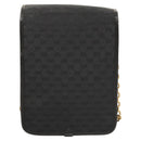 GUCCI Micro GG Canvas Bamboo Shoulder Bag PVC Black Gold Auth sw753-3