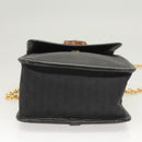 GUCCI Micro GG Canvas Bamboo Shoulder Bag PVC Black Gold Auth sw753-9