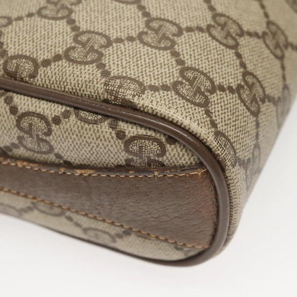 GUCCI GG Supreme Web Sherry Line Bag PVC Beige Gold 89 02 018 Auth sw755