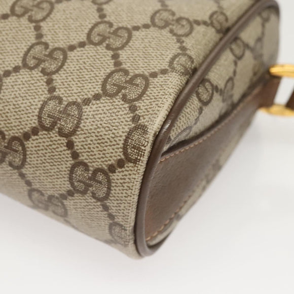 GUCCI GG Supreme Web Sherry Line Bag PVC Beige Gold 89 02 018 Auth sw755