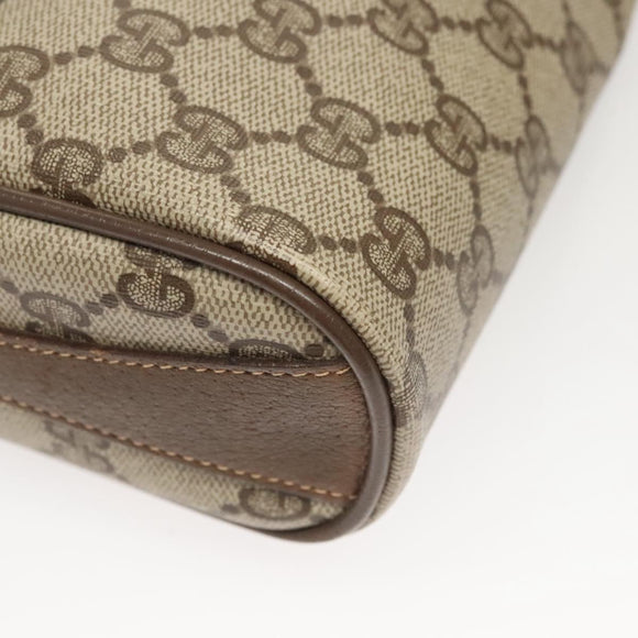 GUCCI GG Supreme Web Sherry Line Bag PVC Beige Gold 89 02 018 Auth sw755