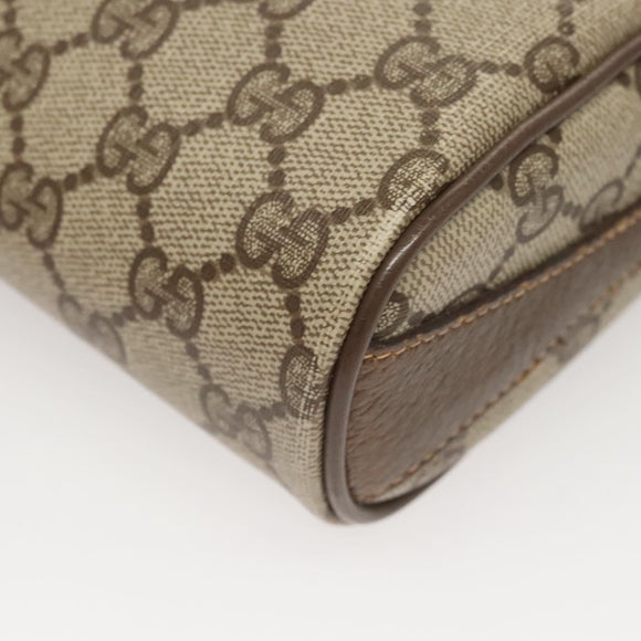 GUCCI GG Supreme Web Sherry Line Bag PVC Beige Gold 89 02 018 Auth sw755