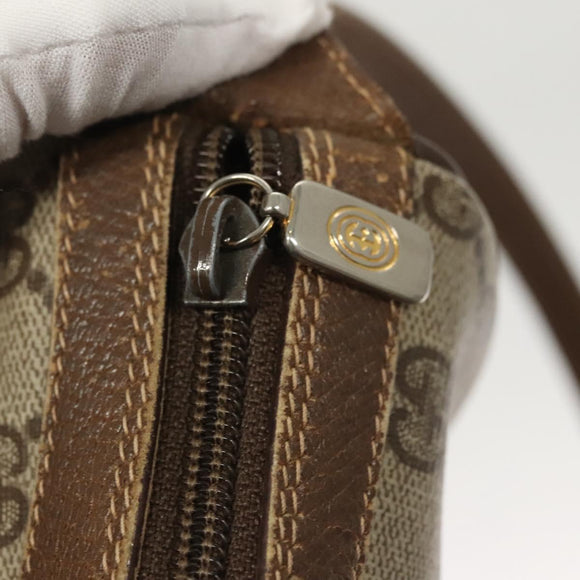 GUCCI GG Supreme Web Sherry Line Bag PVC Beige Gold 89 02 018 Auth sw755