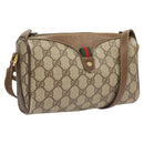 GUCCI GG Supreme Web Sherry Line Bag PVC Beige Gold 89 02 018 Auth sw755-1