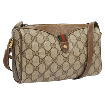 GUCCI GG Supreme Web Sherry Line Bag PVC Beige Gold 89 02 018 Auth sw755