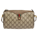 GUCCI GG Supreme Web Sherry Line Bag PVC Beige Gold 89 02 018 Auth sw755-13