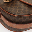 CELINE Macadam Canvas Shoulder Bag PVC Brown Gold Auth sw759-16