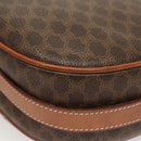 CELINE Macadam Canvas Shoulder Bag PVC Brown Gold Auth sw759-18