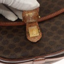 CELINE Macadam Canvas Shoulder Bag PVC Brown Gold Auth sw759-8